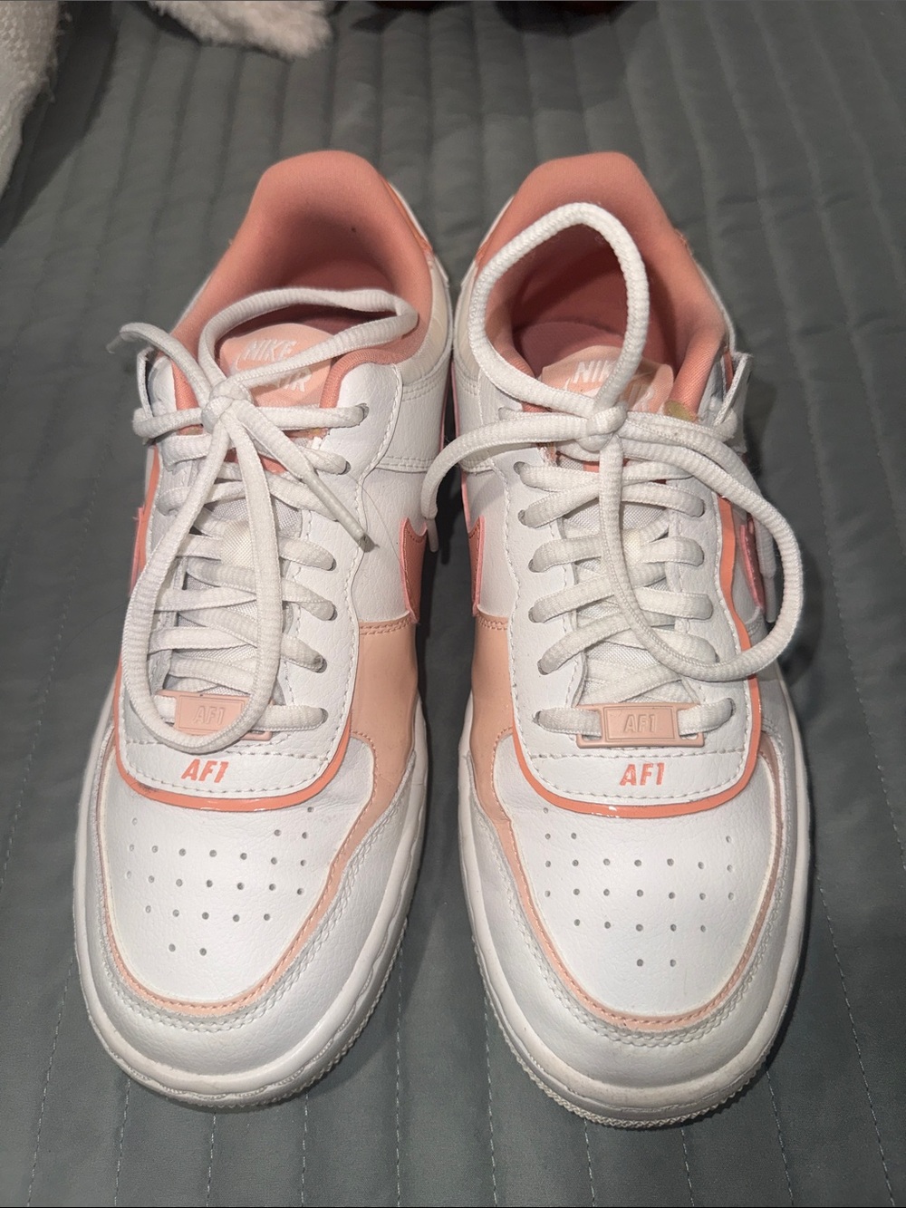 Customized Nike Air Force 1 Low White with Pink & Peach Accents